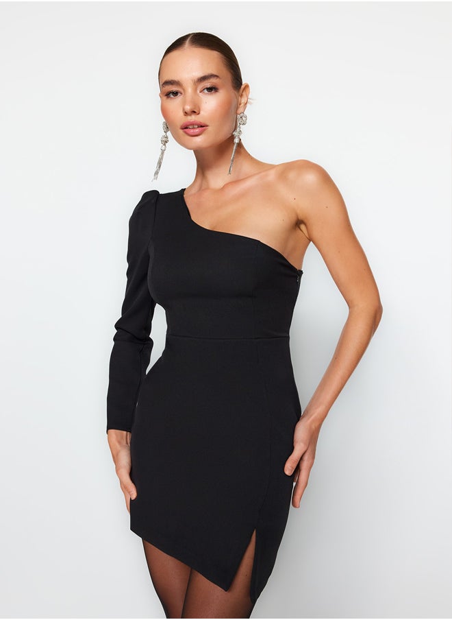 trendyol Black Bodycon Woven Mini Dress TPRAW24EL00094  - Image 1