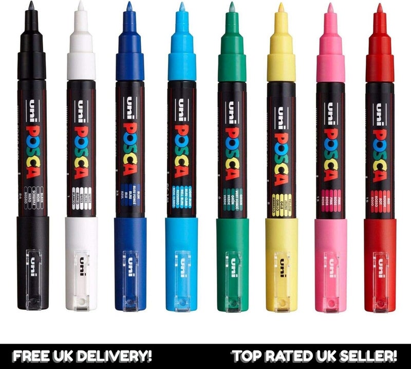 Posca Uni Marker Paint Set - 8 Colors - Image 2