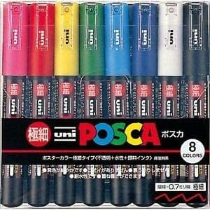 بوسكا Posca Uni Marker Paint Set - 8 Colors - Image 4