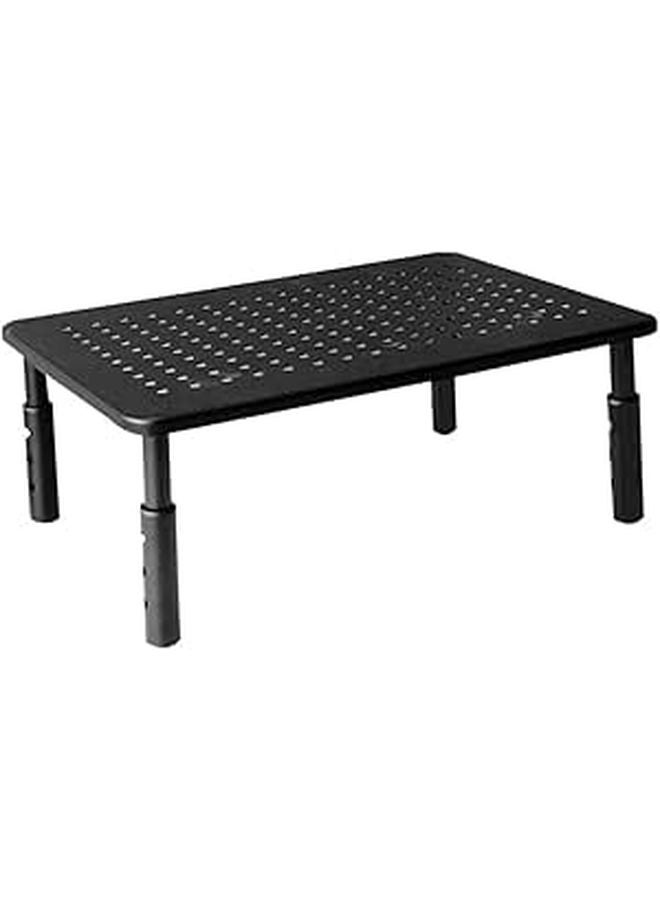 Adjustable Monitor Stand Riser with Storage Shelf Non Slip Stable Easy Assembly Black - Image 1