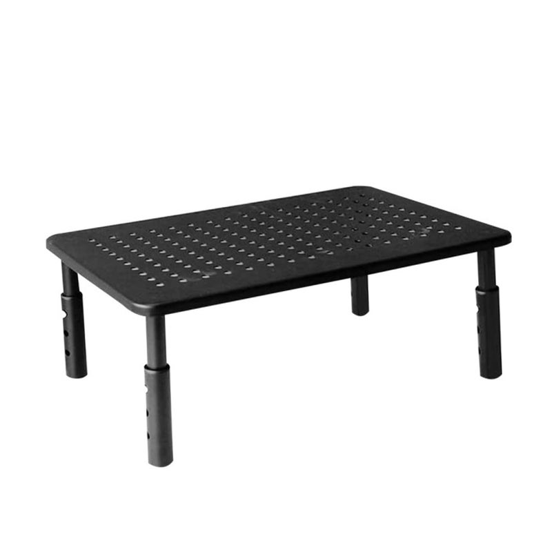 Adjustable Monitor Stand Riser with Storage Shelf Non Slip Stable Easy Assembly Black - Image 2
