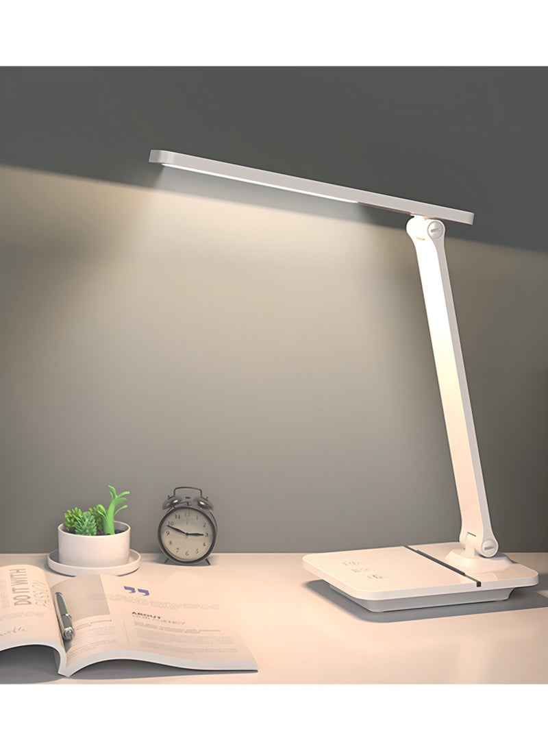 TDZDDYS - مصباح مكتب LED TDZDDYS للمنزل والمكتب، ضوء قراءة مراعي للعين بثلاثة أوضاع لون، قابل للتعتيم، مؤقت ووضع القراءة، منفذ USB للمهام مثل القراءة والخياطة والأعمال اليدوية ولوازم المدرسة والألغاز - Image 1