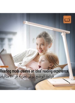 TDZDDYS مصباح مكتب LED TDZDDYS للمنزل والمكتب، ضوء قراءة مراعي للعين بثلاثة أوضاع لون، قابل للتعتيم، مؤقت ووضع القراءة، منفذ USB للمهام مثل القراءة والخياطة والأعمال اليدوية ولوازم المدرسة والألغاز  - Image 4