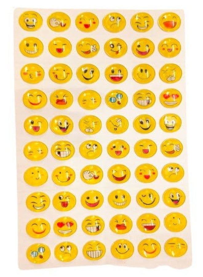 Brikshi 3D Crystal Stone Smiley Emoji Face Expression Self Adhesive Stickers (Pack of 2) Acrylic Material for Wall/Wood/Plastic Decoration||G607 - Image 1