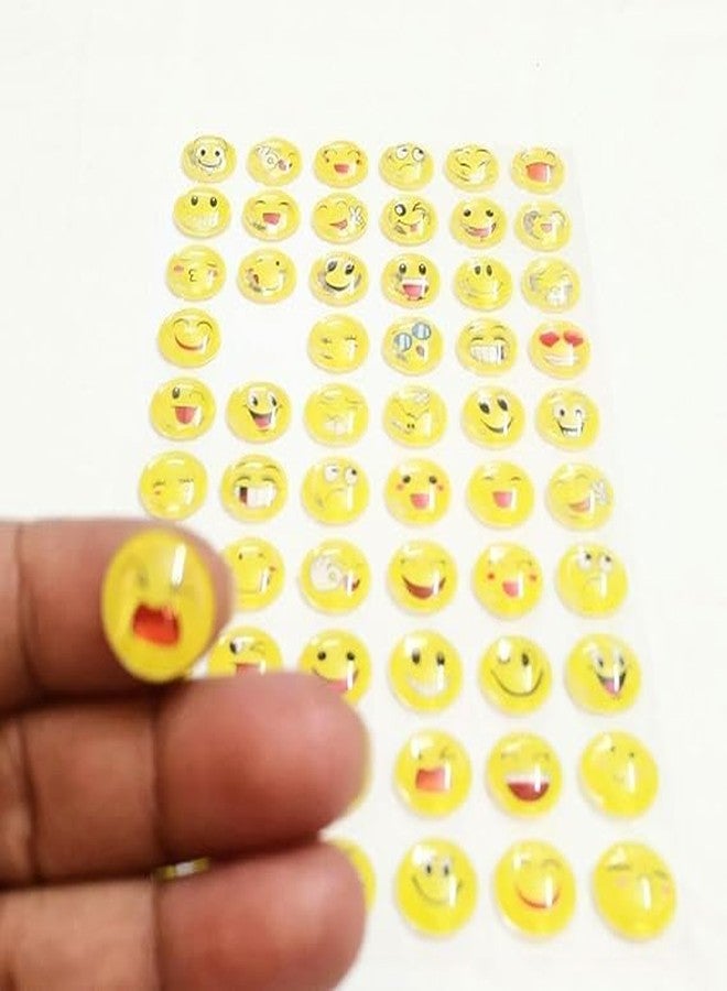 Brikshi 3D Crystal Stone Smiley Emoji Face Expression Self Adhesive Stickers (Pack of 2) Acrylic Material for Wall/Wood/Plastic Decoration||G607 - Image 3