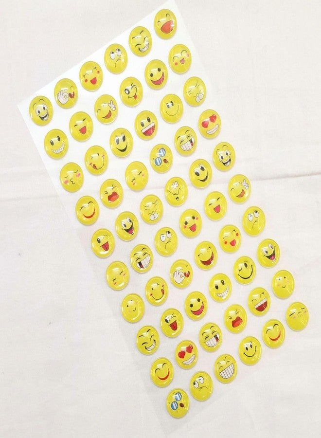 Brikshi 3D Crystal Stone Smiley Emoji Face Expression Self Adhesive Stickers (Pack of 2) Acrylic Material for Wall/Wood/Plastic Decoration||G607 - Image 2