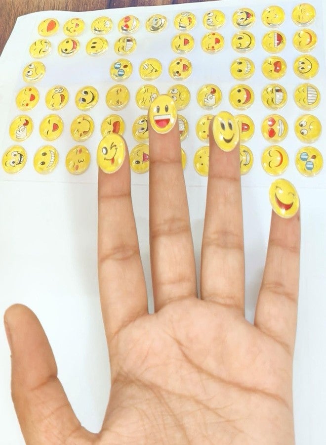 Brikshi 3D Crystal Stone Smiley Emoji Face Expression Self Adhesive Stickers (Pack of 2) Acrylic Material for Wall/Wood/Plastic Decoration||G607 - Image 4