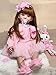 iCradle Angelbaby Doll 24 inch Adorable Reborn Toddler Girl with Long Hair That Looks Real Reborn Silicone Baby Dolls Cuddle Toys for Children Doll Sets Pink Dress - Image 2