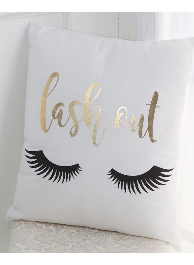fashionhome Cushion Covers Décor Throw Pillow Cover Gold Lash Out Printed Decorative Pillow Cushion Cover for Bedroom Sofa Car Home Décor - Image 2