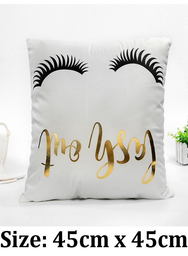 fashionhome Cushion Covers Décor Throw Pillow Cover Gold Lash Out Printed Decorative Pillow Cushion Cover for Bedroom Sofa Car Home Décor - Image 4