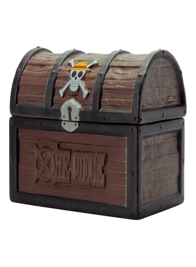 ABYSTYLE One Piece Straw Hat Jolly Roger Treasure Chest Ceramic Cookie Jar 7.5" x 4.5" x 5.5" with Removable Lid Anime Manga Decorative Homeware Accessories Gift - Image 2
