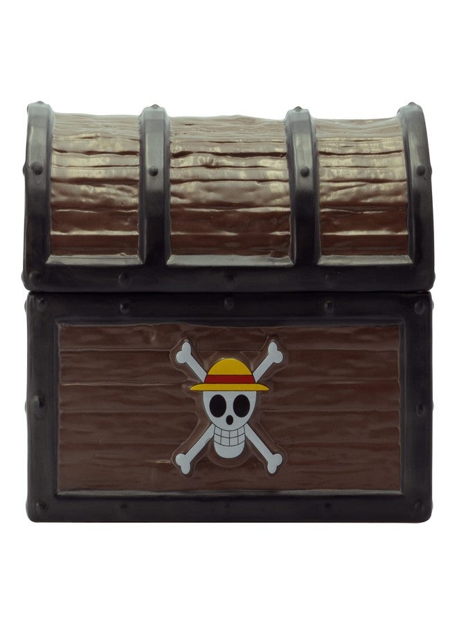 ABYSTYLE One Piece Straw Hat Jolly Roger Treasure Chest Ceramic Cookie Jar 7.5" x 4.5" x 5.5" with Removable Lid Anime Manga Decorative Homeware Accessories Gift - Image 1