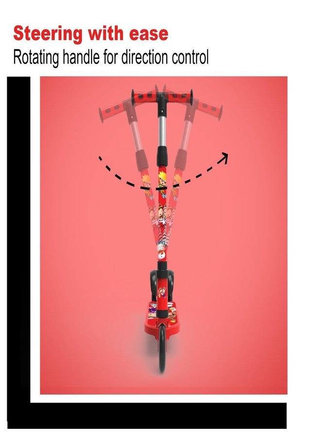 NOJTI سكوتر NOJTI Rider Pro Kick Scooter بعجلات عريضة من البولي يوريثان مزودة بإضاءة LED | سكوتر تزلج ثلاثي العجلات للأولاد والبنات من عمر سنتين إلى 12 سنة | ارتفاع قابل للتعديل بخمسة مستويات، وتصميم سهل الطي (أحمر) - Image 4