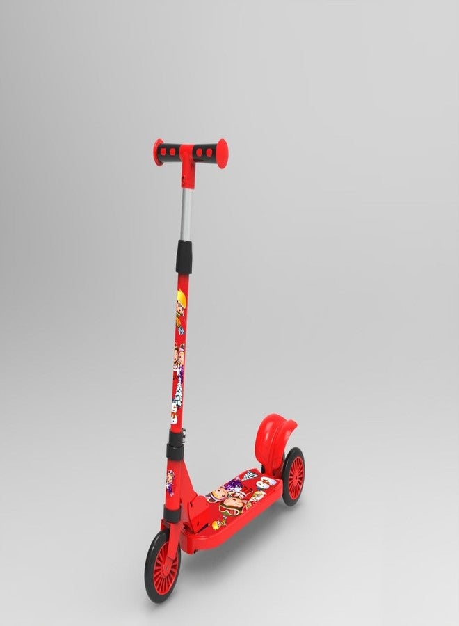 NOJTI سكوتر NOJTI Rider Pro Kick Scooter بعجلات عريضة من البولي يوريثان مزودة بإضاءة LED | سكوتر تزلج ثلاثي العجلات للأولاد والبنات من عمر سنتين إلى 12 سنة | ارتفاع قابل للتعديل بخمسة مستويات، وتصميم سهل الطي (أحمر) - Image 1