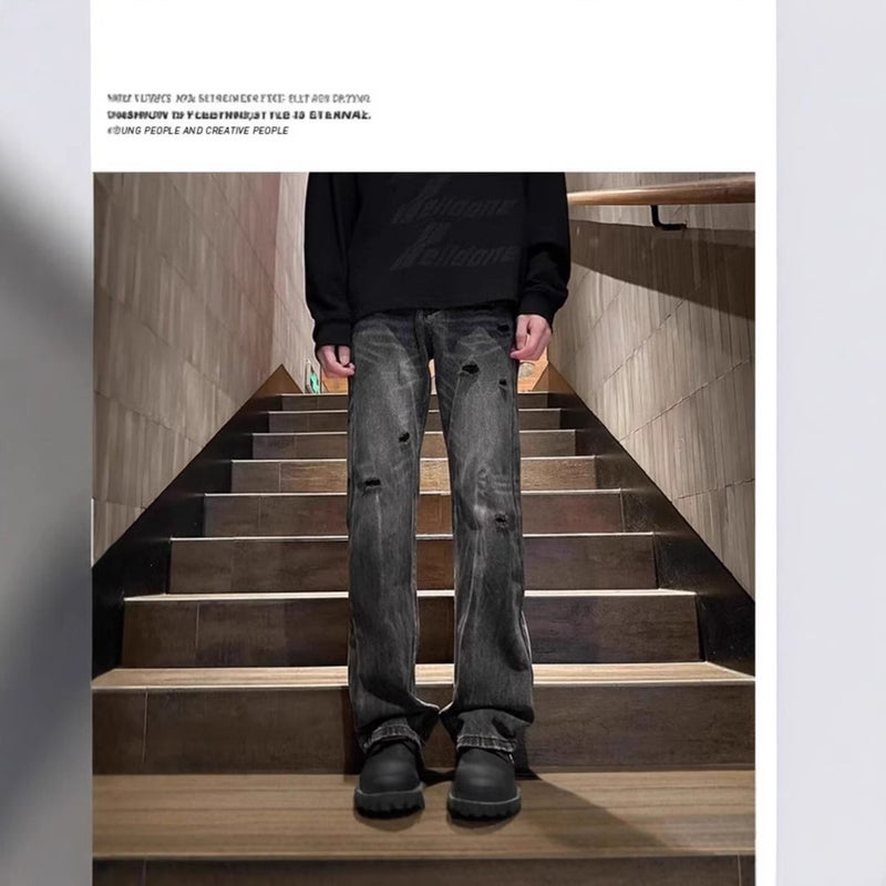 Unisex Classic Denim Jeans Loose Fit Daily Outdoor Wear - Image 4