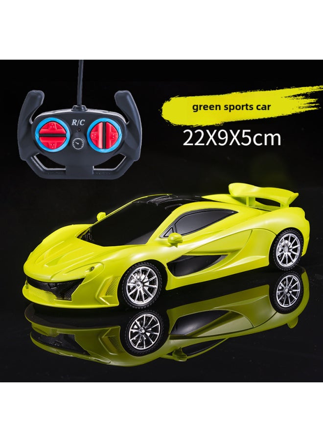 Generic Special For Children Remote Control Car Super Running Luxury Car Super Racing Super Sports Car Four-wheel Drive Toy Car Model-Color:Yellow Green-Proportion:Battery Version With 5 Power Saving  - Image 1