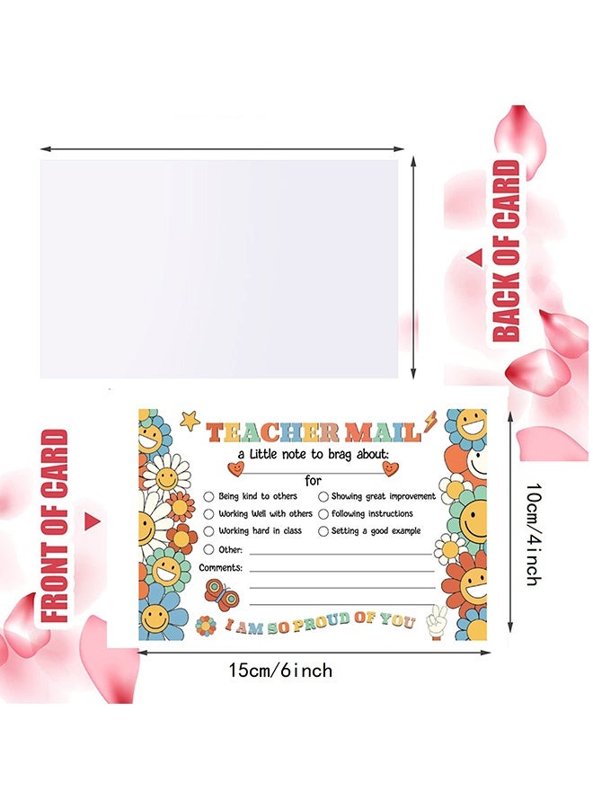 Wffo 50 Sheets Groovy Teacher Mail Incentives Cards for Elementary Students, Classroom Must Have Rewards Cards for Teachers Supplies - Image 2
