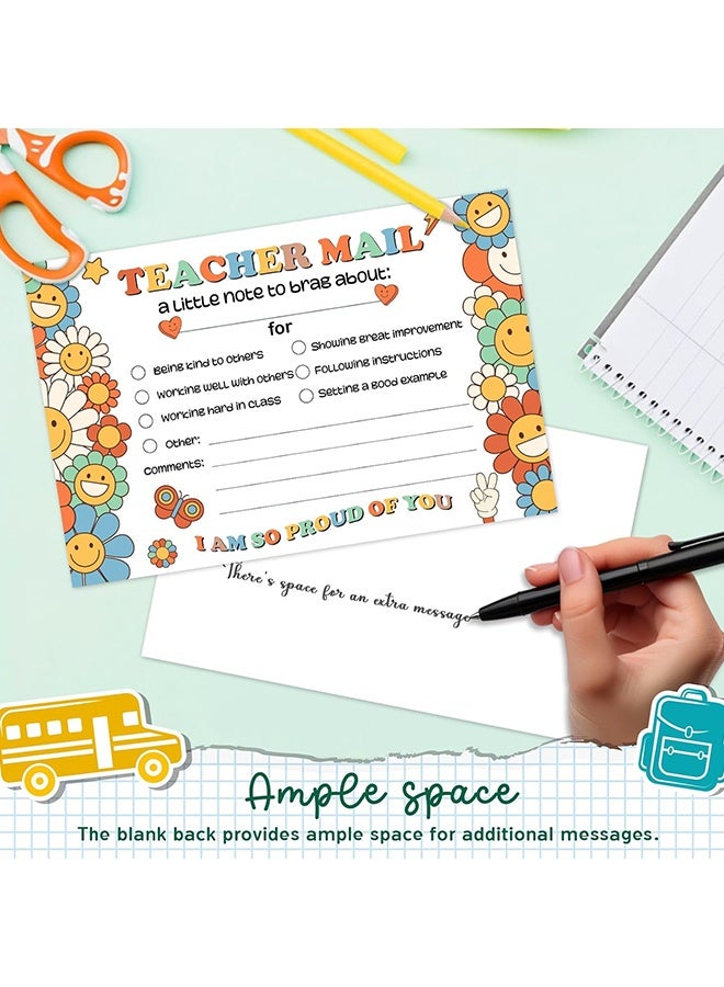 Wffo 50 Sheets Groovy Teacher Mail Incentives Cards for Elementary Students, Classroom Must Have Rewards Cards for Teachers Supplies - Image 4