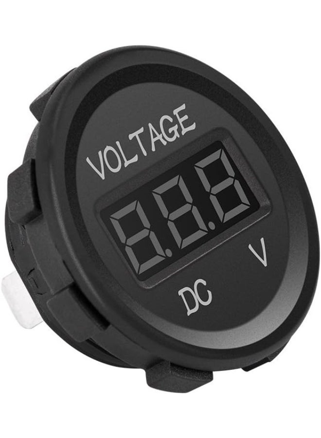 MICTUNING MICTUNING MIC-VM DC 12V LED Display Voltmeter Waterproof for Boat Marine Vehicle Motorcycle Truck ATV UTV Car Camper Caravan Blue Digital Round Panel  - Image 3
