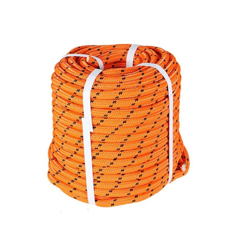 12in 150ft Orange Double Braided Cord Polyester Rope Heavy Duty Line for Tree Work Suitable Outdoor Use