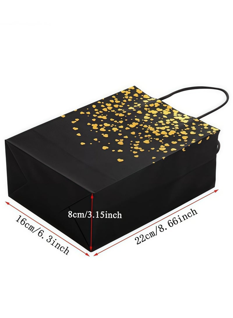 20 Pieces Paper Party Bags Bronzing Kraft Bag Birthday Party Bags, Bride Bag with Handle for Birthday Wedding Celebrations Party Favors 22*16*8 - Image 2