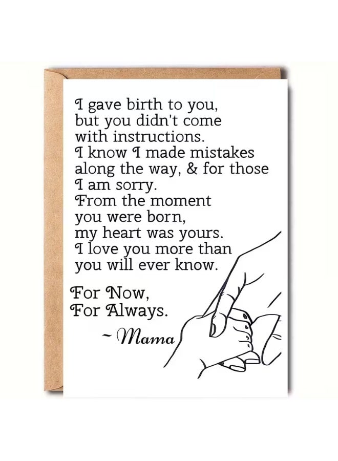 NIBEMINENT Personalized Cartoon Love Card with Envelope, Paper Material, Fantasy Theme, Suitable for Son, Daughter, Mother'S Day, Valentine'S Day, Thank You, Thinking of You - No Electricity Required - Image 1