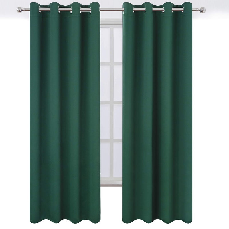 LEMOMO Dark Green Blackout Curtains/52 x 84 Inch Long/Set of 2 Curtain Panels/Thermal Insulated Room Darkening Curtains for Bedroom - Image 3