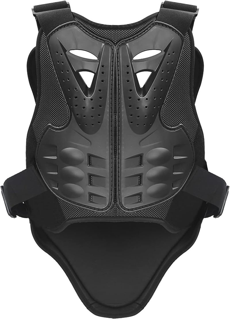 PELLOR Cycling Skiing Riding Skateboarding Chest Back Spine Protector Vest - Anti-fall Gear Motorcycle Jacket (Black, M) - Image 1
