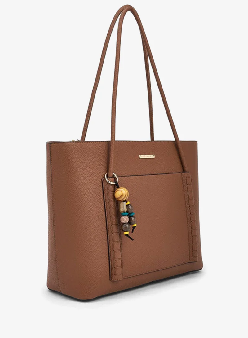 سيليست Textured Tote Bag With Bag Charm