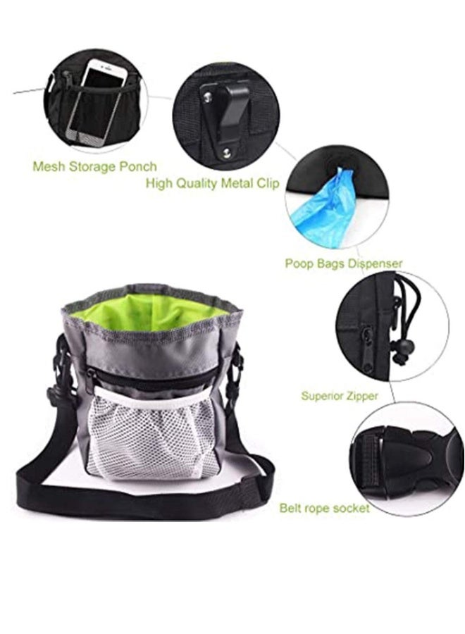 Dog Treat Pouch, Hands Free Puppy Training Bag with Adjustable Waistband, Reflective Shoulder Strap and Dog Waste Bag Dispenser for Training, Walks and Outings, Heather Gray - Image 4