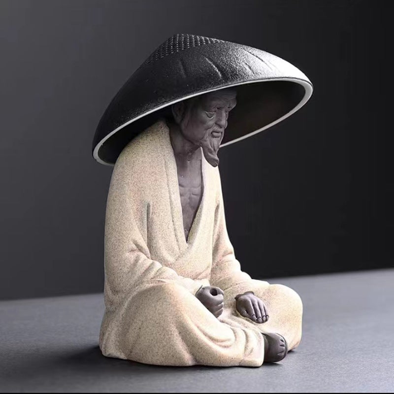 Ceramic Tea Strainer Kung Fu Accessory Old Man Tea Leak-Grey 