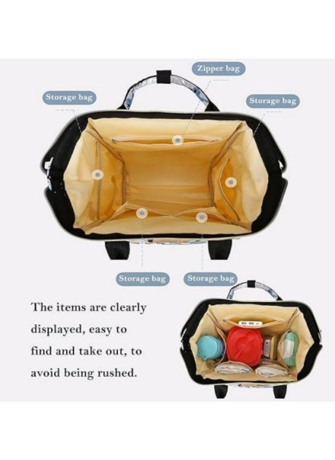 GGEROU - Diaper Bag Backpack,Waterproof Diaper Changing Totes,Multi-Function Travel Portable Bassinet Backpack Mommy Bag - Image 1