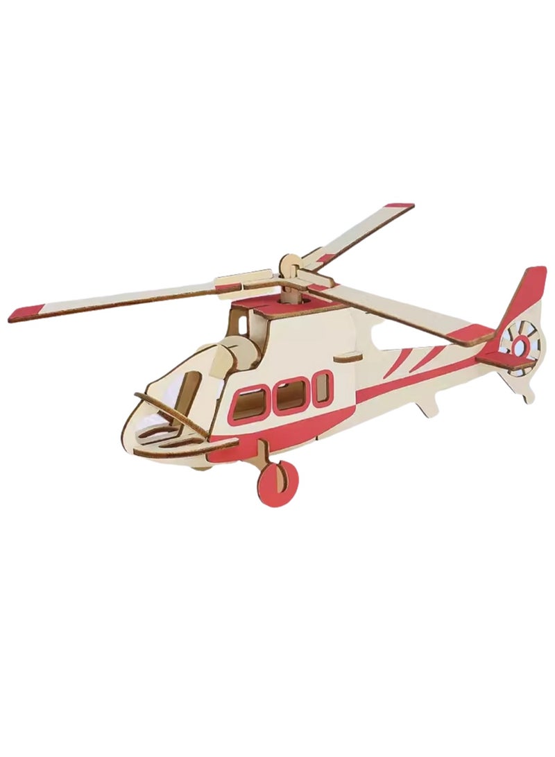 Wooden Puzzle 3D Model Building Blocks Assembly Toy For Boys (Fighter Plane) - Image 1