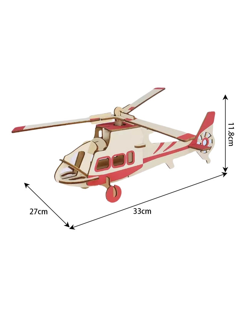 Wooden Puzzle 3D Model Building Blocks Assembly Toy For Boys (Fighter Plane) - Image 2