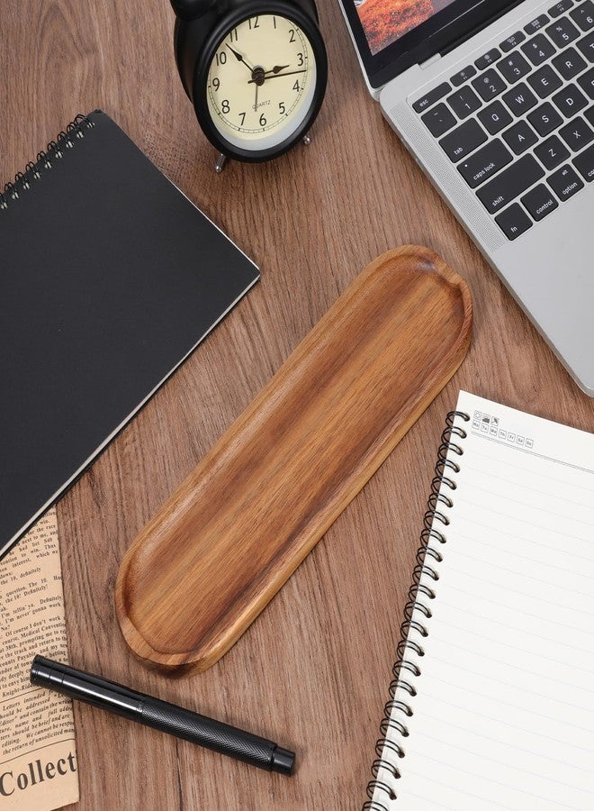 SynHHergyx Wooden Pen Tray Wood Brown Tray Pen Holder Wooden Desk Trays Desk Accessories, Minimalist Pencil Rest Suitable for Home, Office Art Accessories - Image 5
