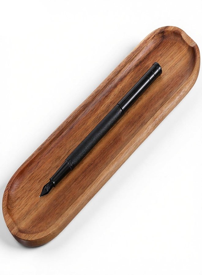 SynHHergyx Wooden Pen Tray Wood Brown Tray Pen Holder Wooden Desk Trays Desk Accessories, Minimalist Pencil Rest Suitable for Home, Office Art Accessories - Image 1