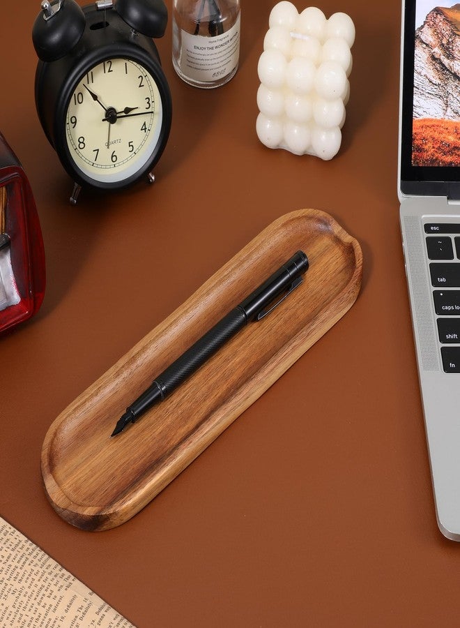 SynHHergyx Wooden Pen Tray Wood Brown Tray Pen Holder Wooden Desk Trays Desk Accessories, Minimalist Pencil Rest Suitable for Home, Office Art Accessories - Image 4