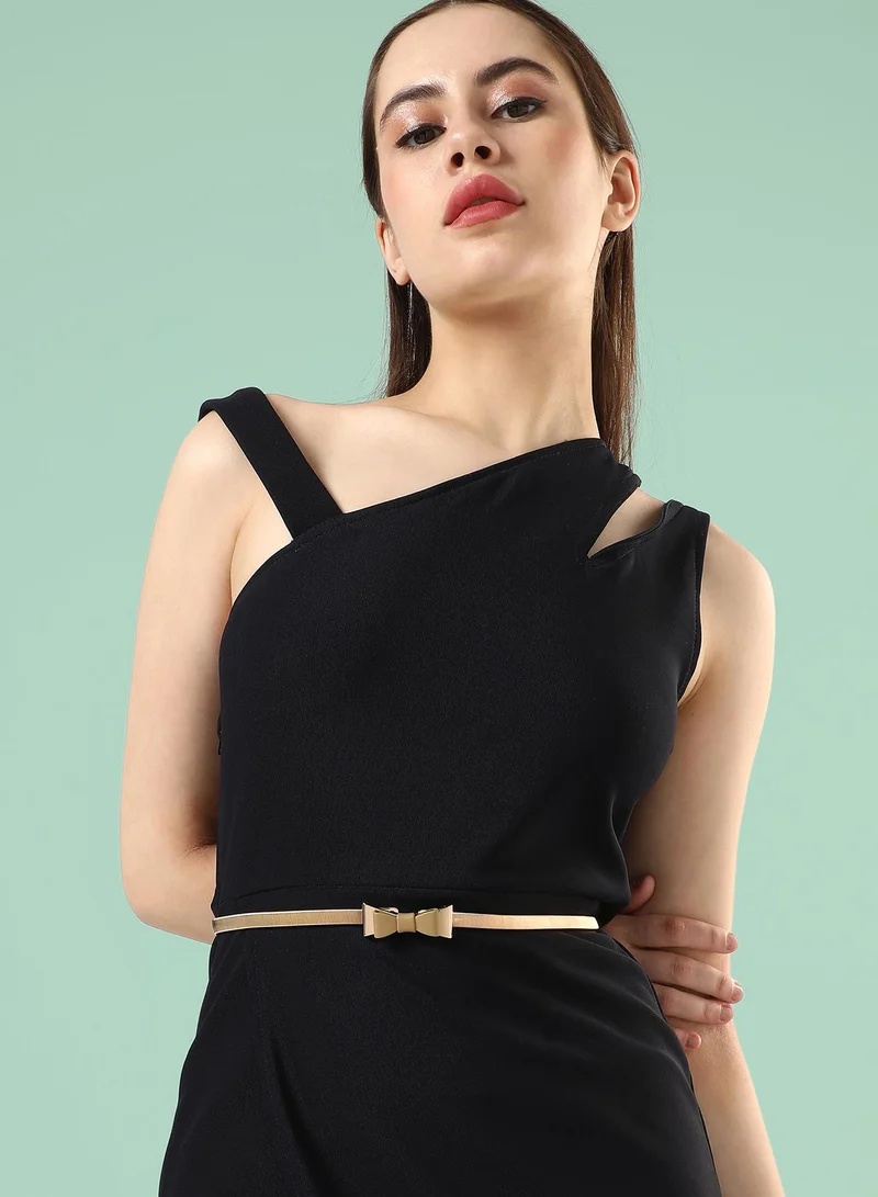 Haute Sauce Women Gold Solid Waist Belt