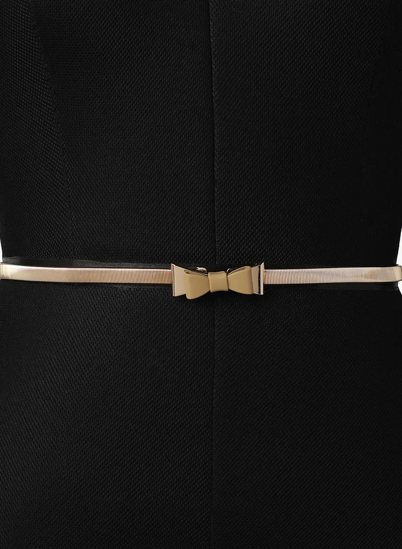 Haute Sauce Women Gold Solid Waist Belt