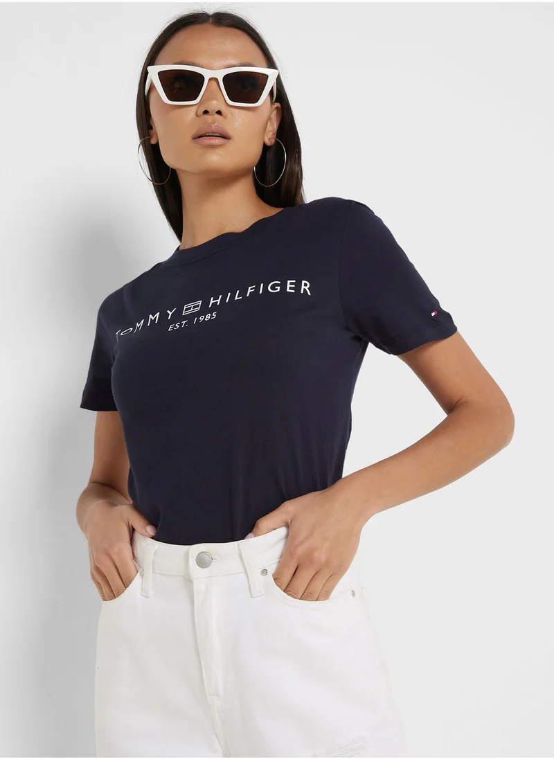 TOMMY HILFIGER Crew Neck Logo Printed T-Shirt