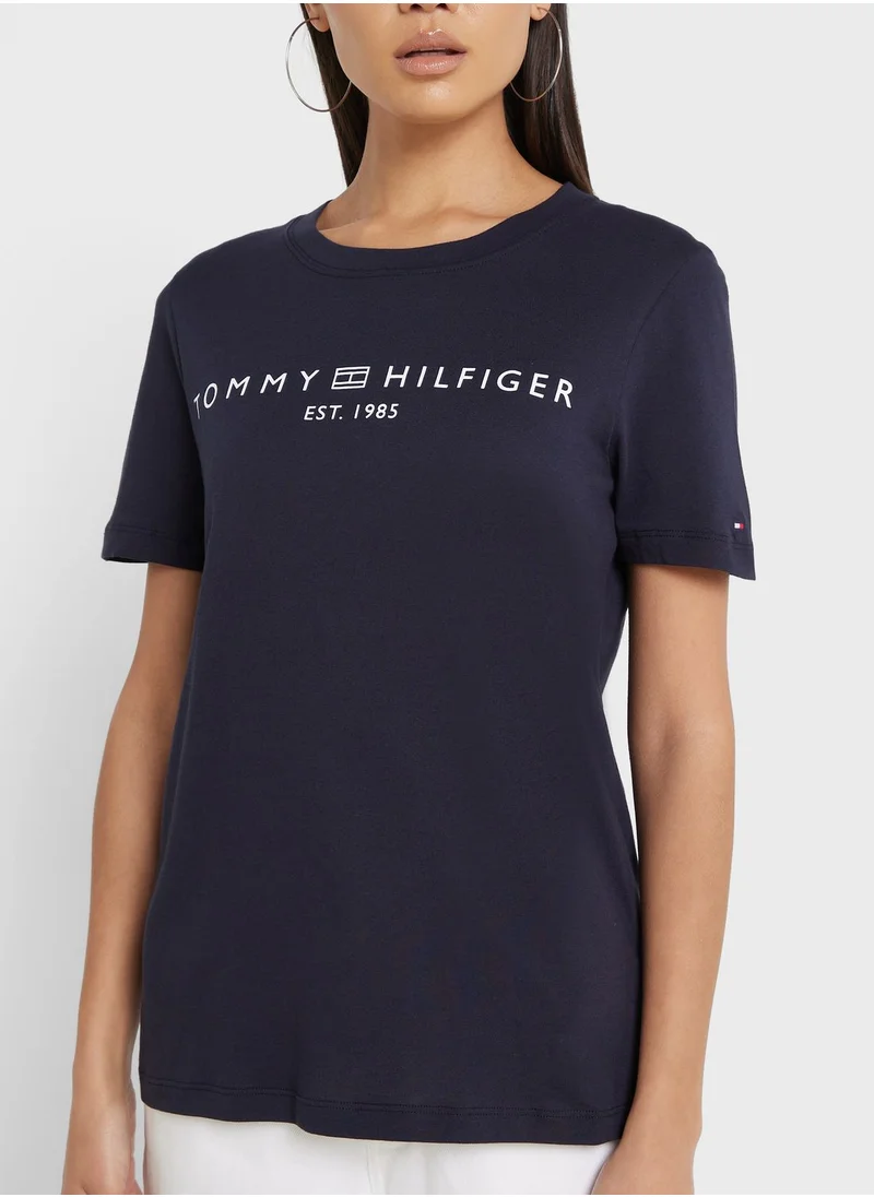 TOMMY HILFIGER Crew Neck Logo Printed T-Shirt