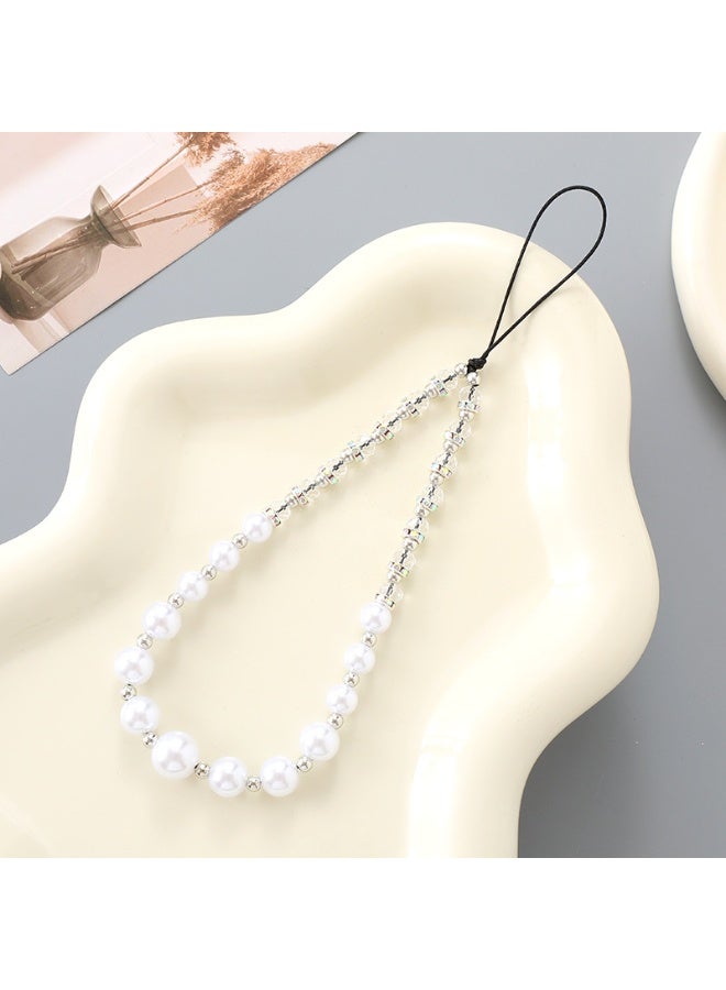 NIBEMINENT Super Cute Beaded Phone Charm – Trendy Phone Chain Wrist Strap, Shining Beads Chain Lanyard for Cell Phone - Image 1