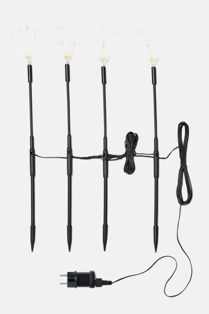 Tchibo 4 Pieces Led Garden Lights, Black/White  - Image 3