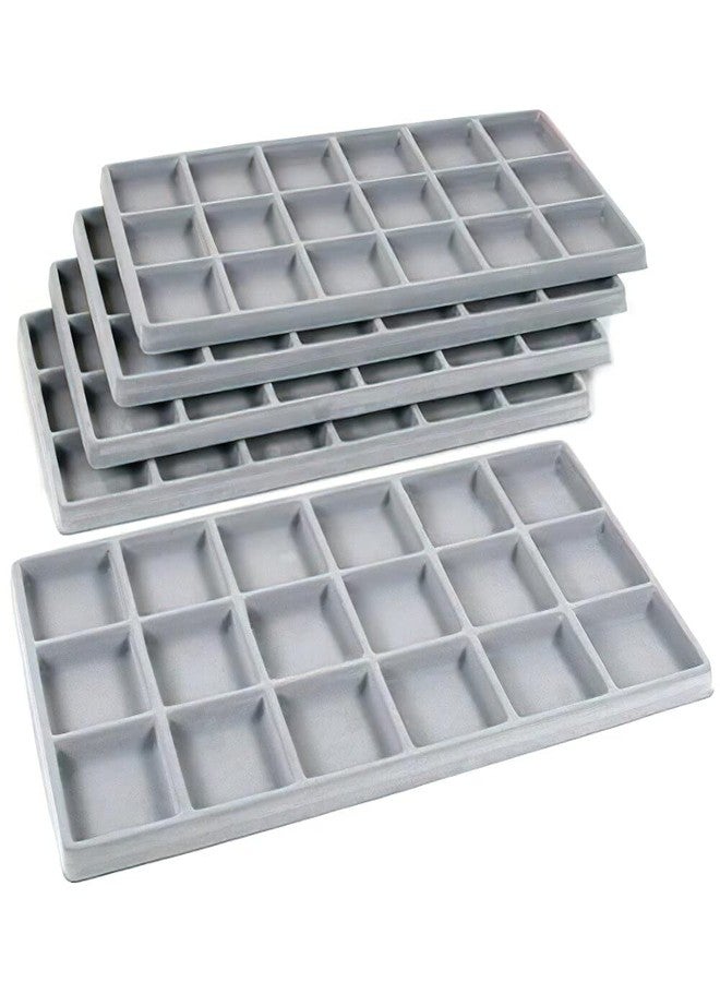 FindingKing 5 Gray 18 Slot Coin Jewelry Showcase Display Tray Inserts - Image 1