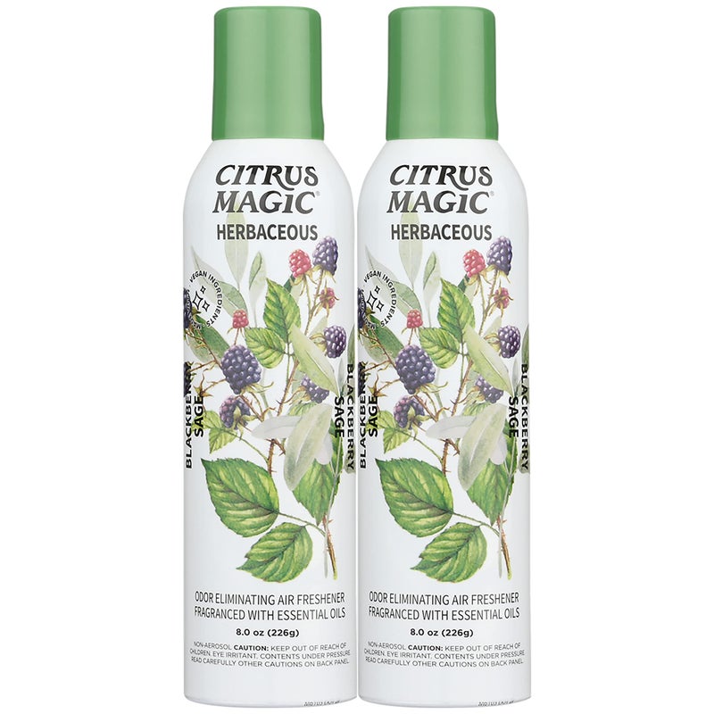 Citrus Magic Herbaceous Odor Eliminating Air Freshener Spray, Bergamot Eucalyptus, 8-Ounce, Pack of 2 - Image 1