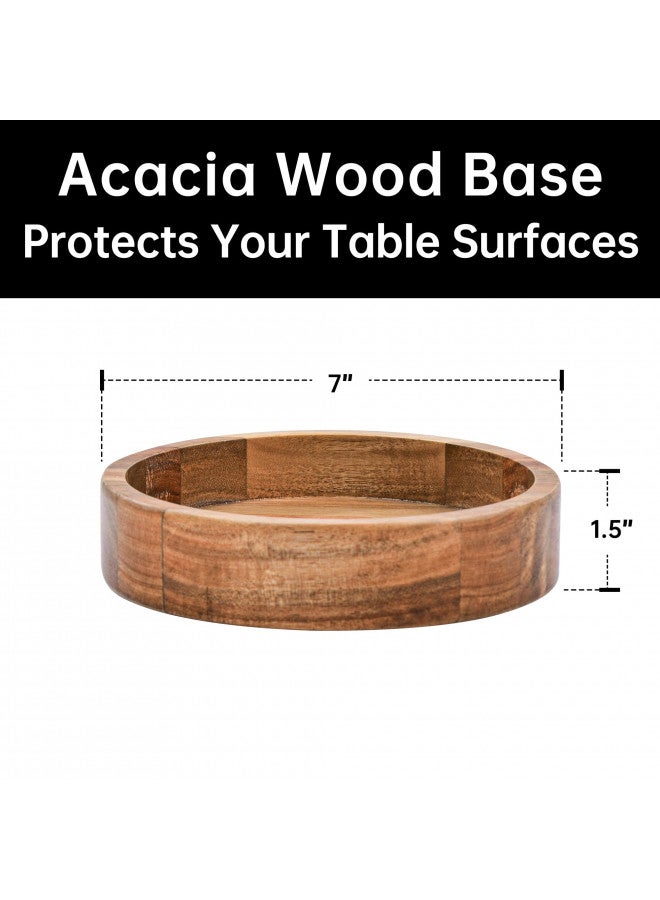 KITEISCAT Extra Large Glass Salad Bowl Set - Salad Bowls for Party with Acacia Wood Base and Salad Serving Utensils - Elegant and Practical Kitchen Must-Have - Image 3