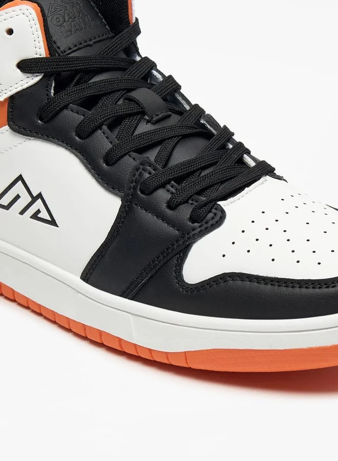Oaklan by Shoexpress Mens Colourblock High Top Sneakers With Lace-Up Closure