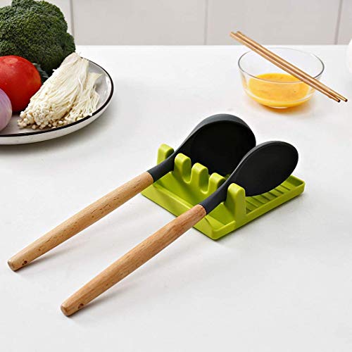BeFunky Utensil Rest for Stove Top, Spatula/Tongs/Spoon Rest with Drip Pad & Pot Stand, Multifunction Kitchen Spatula Rack with Lid Holder, 2 Pack - Image 3