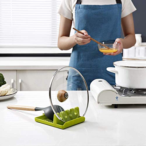 BeFunky Utensil Rest for Stove Top, Spatula/Tongs/Spoon Rest with Drip Pad & Pot Stand, Multifunction Kitchen Spatula Rack with Lid Holder, 2 Pack - Image 5