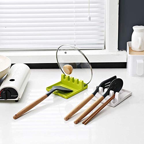 BeFunky Utensil Rest for Stove Top, Spatula/Tongs/Spoon Rest with Drip Pad & Pot Stand, Multifunction Kitchen Spatula Rack with Lid Holder, 2 Pack - Image 2